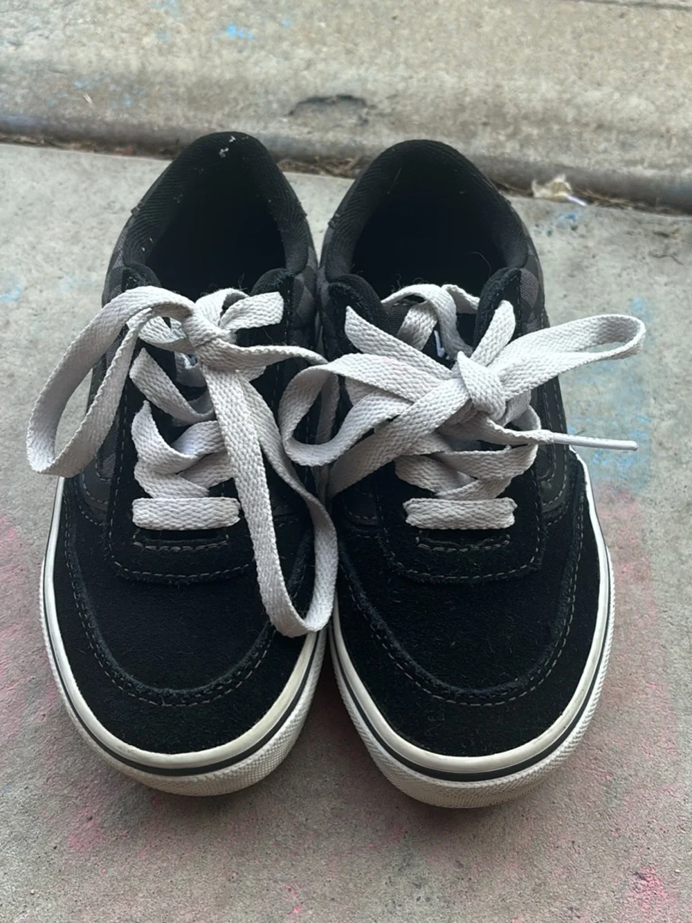 Vans Kids Black & White Checkerboard Skate Sneakers